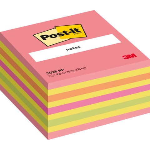 Foglietti riposizionabili Post-it® Notes Cubo Neon 76x76 mm assortiti 450 ff 2028-NP